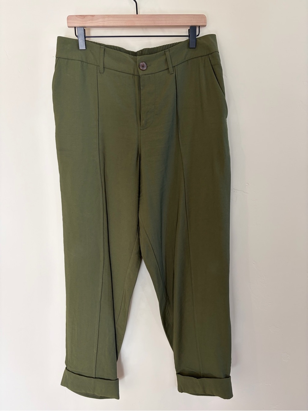 a new day Olive Green Pleated Chinos